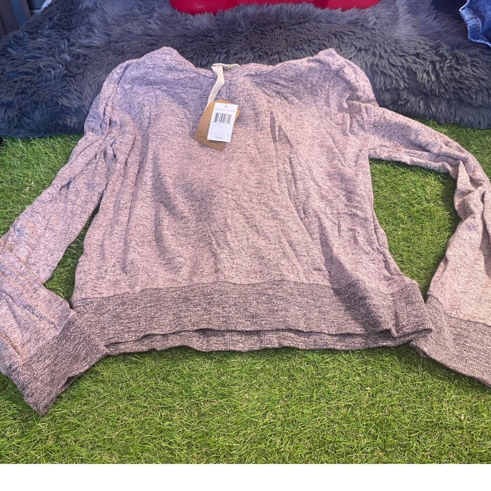 Coeur d'Alene Pink Marled Hoodie Long Sleeve Drawstring‎ Size S Casual Comfort